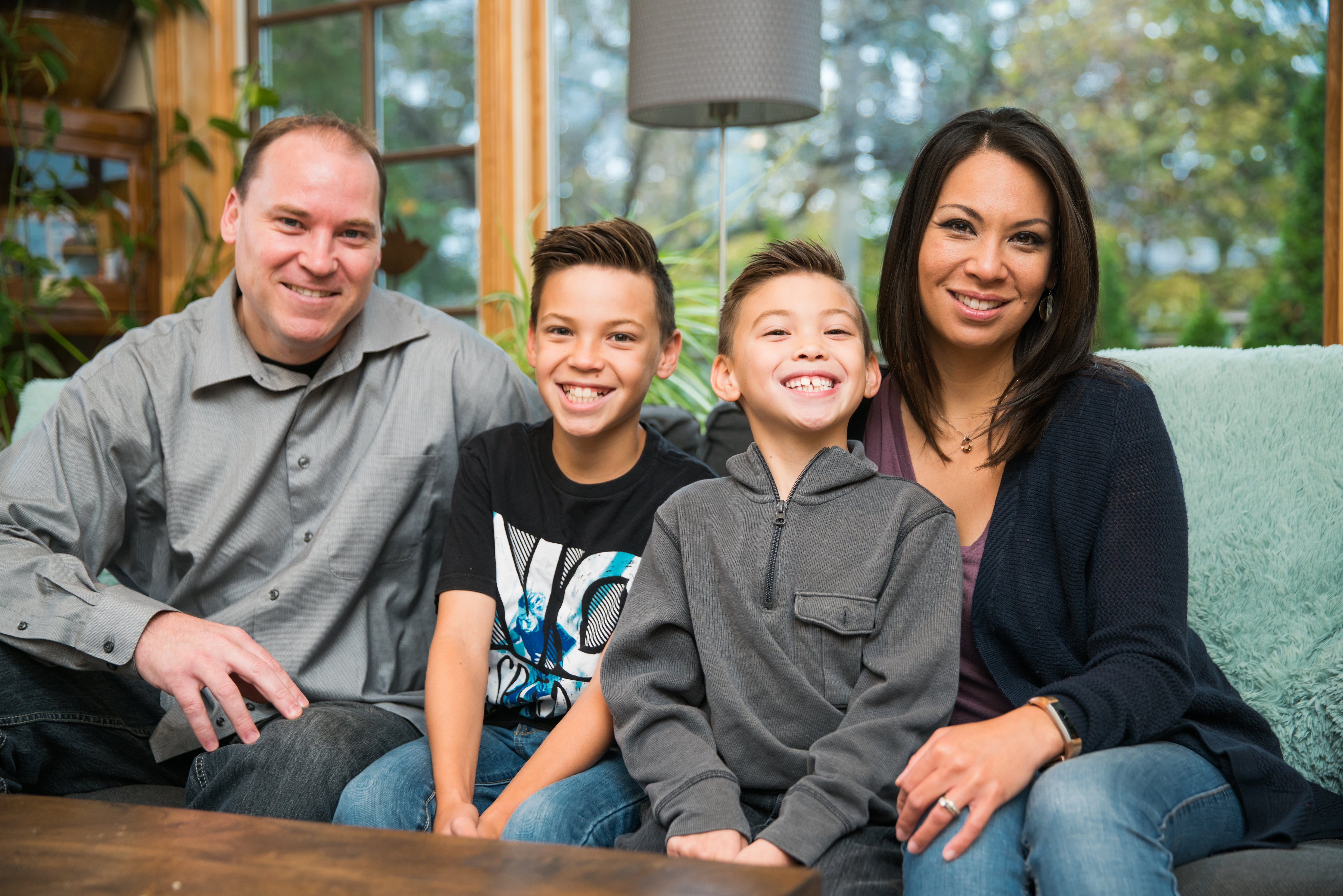 A family sharing a happy moment together